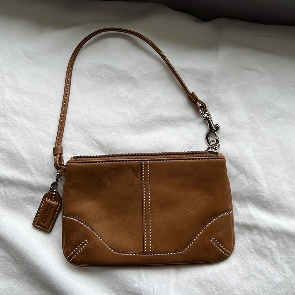 Coach Tan leather wristlet